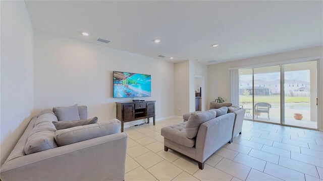 view of tiled living room