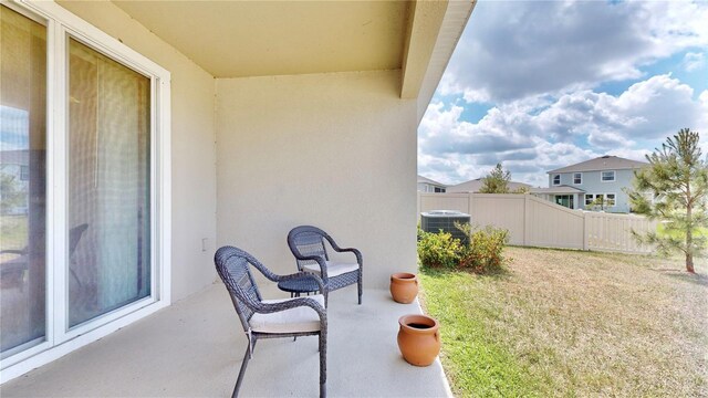 view of patio / terrace featuring central air condition unit