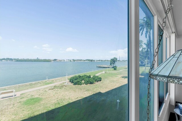 view of water feature with a gazebo