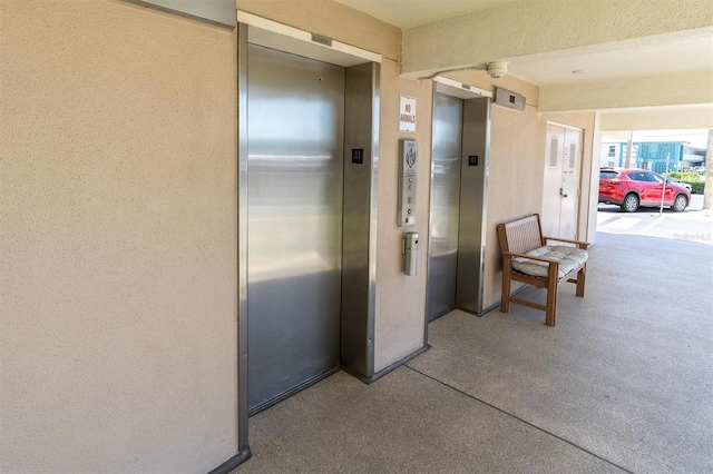 hallway with elevator