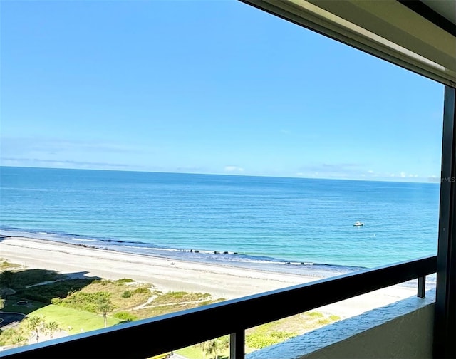 water view with a view of the beach