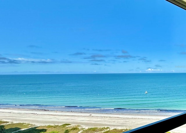 property view of water with a beach view