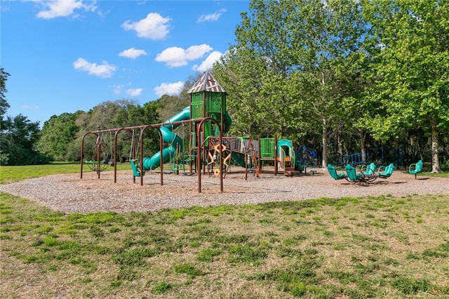 view of community jungle gym