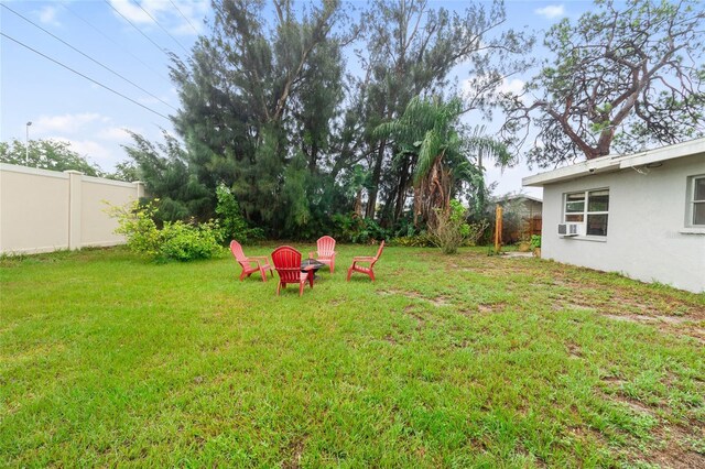 view of yard featuring cooling unit