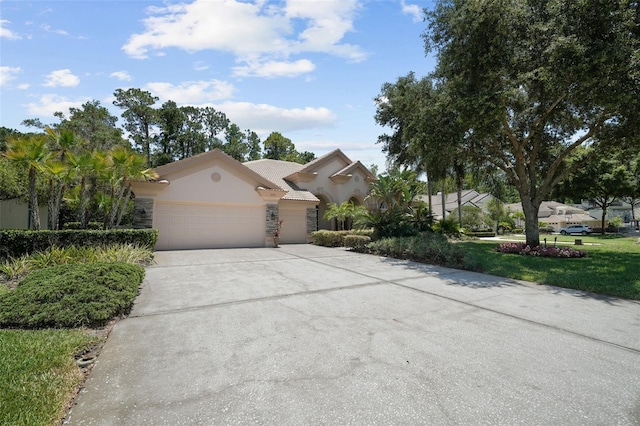 view of front of house with a garage