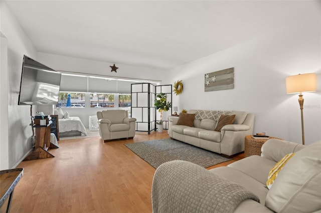 living room featuring light hardwood / wood-style flooring