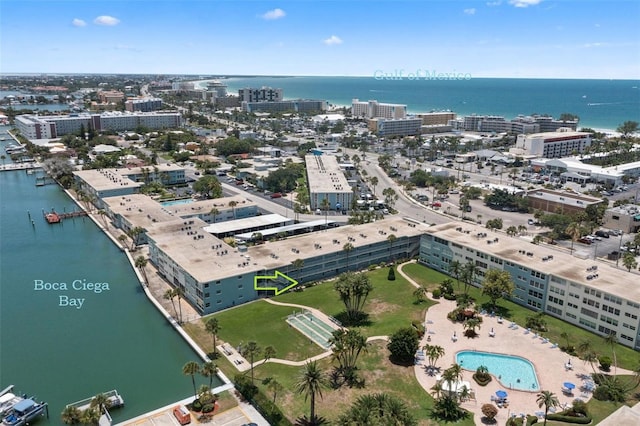 6201 2nd St E Unit 73, St Pete Beach, FL 33706 - view of urban area with a nearby body of water and a pool