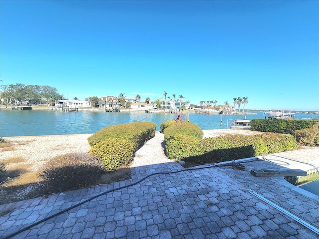 water view with a boat dock