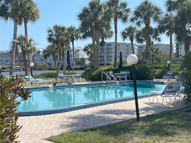 view of pool featuring a patio area