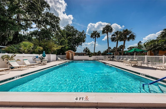 view of pool with a patio area