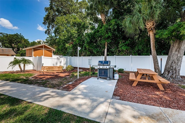 view of patio with grilling area