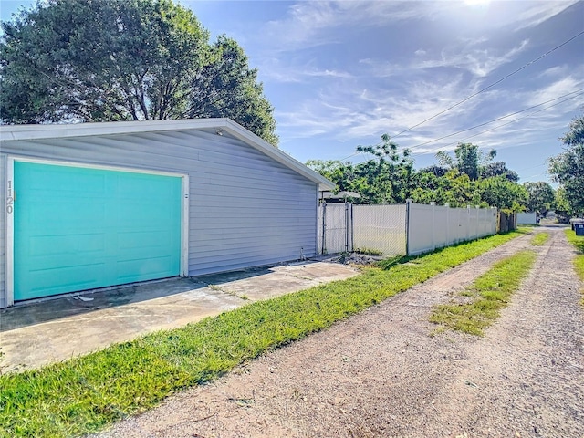 view of garage