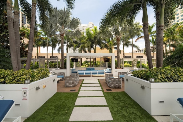 view of patio featuring an outdoor living space