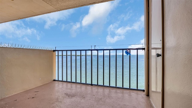 balcony with a water view