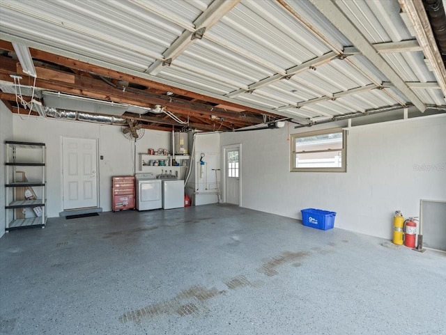 garage featuring separate washer and dryer