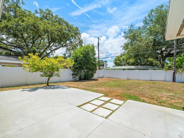 view of yard with a patio area