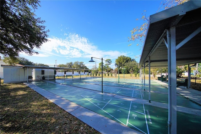 view of community with shuffleboard