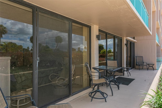 view of patio / terrace featuring a balcony