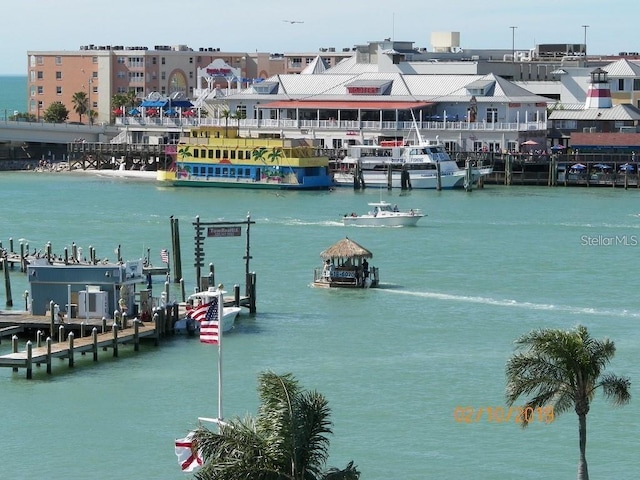 view of water feature featuring a boat dock