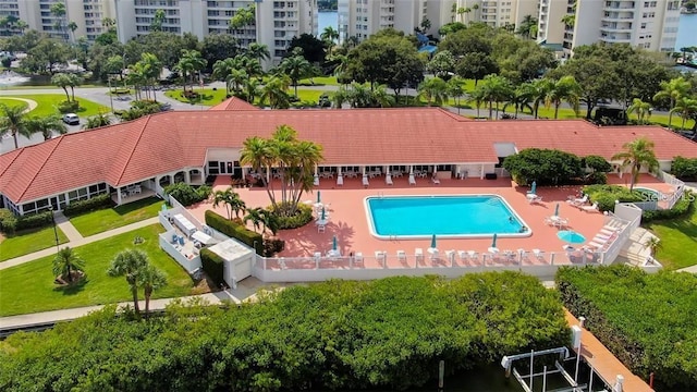 view of pool with a patio