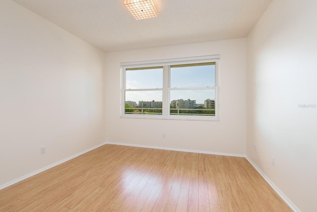 spare room featuring light wood-type flooring