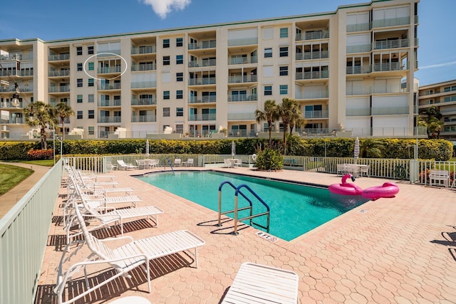 view of pool with a patio area