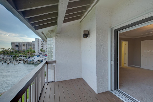 balcony with a water view