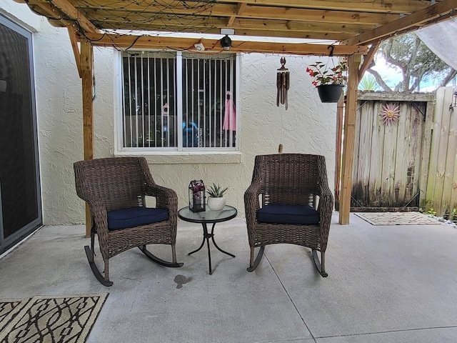 view of patio with a pergola