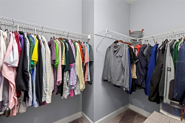 spacious closet with carpet flooring