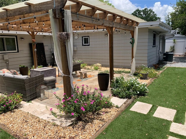 view of patio / terrace featuring a pergola