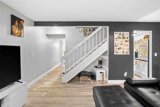 living room featuring light hardwood / wood-style floors