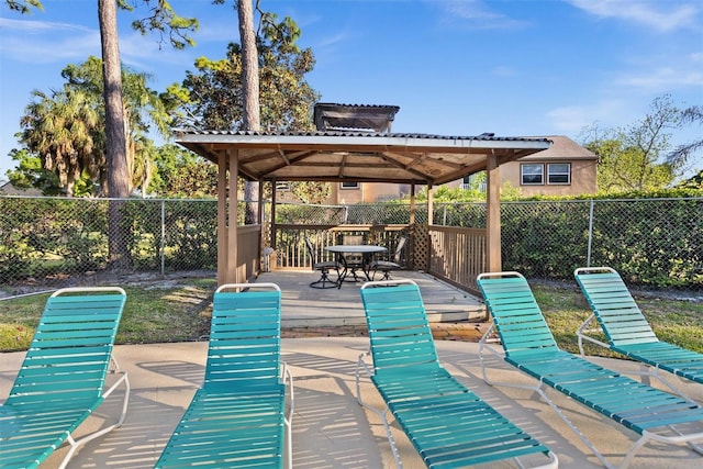 view of patio with a gazebo