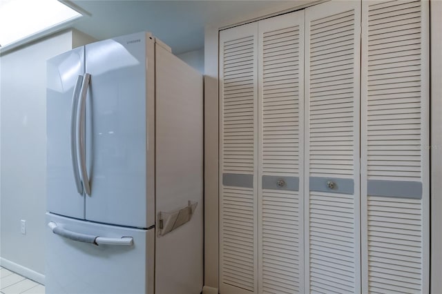 interior details with white refrigerator