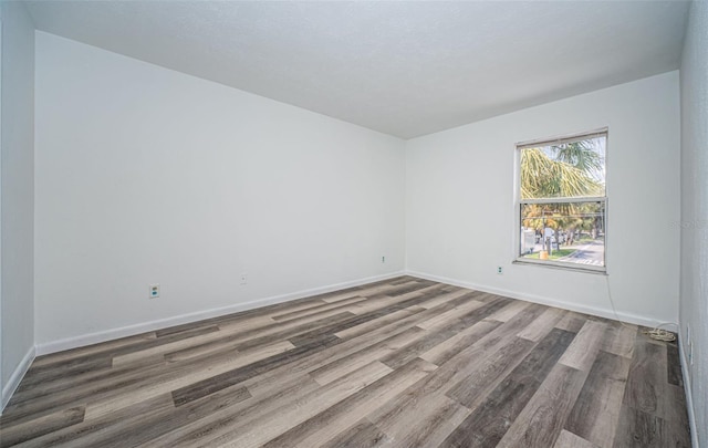 empty room featuring wood-type flooring