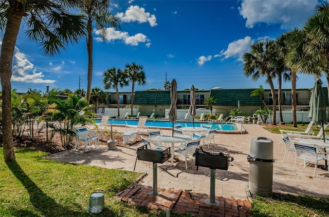 view of pool featuring a patio area