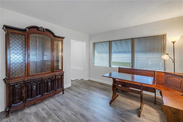 dining room with wood-type flooring