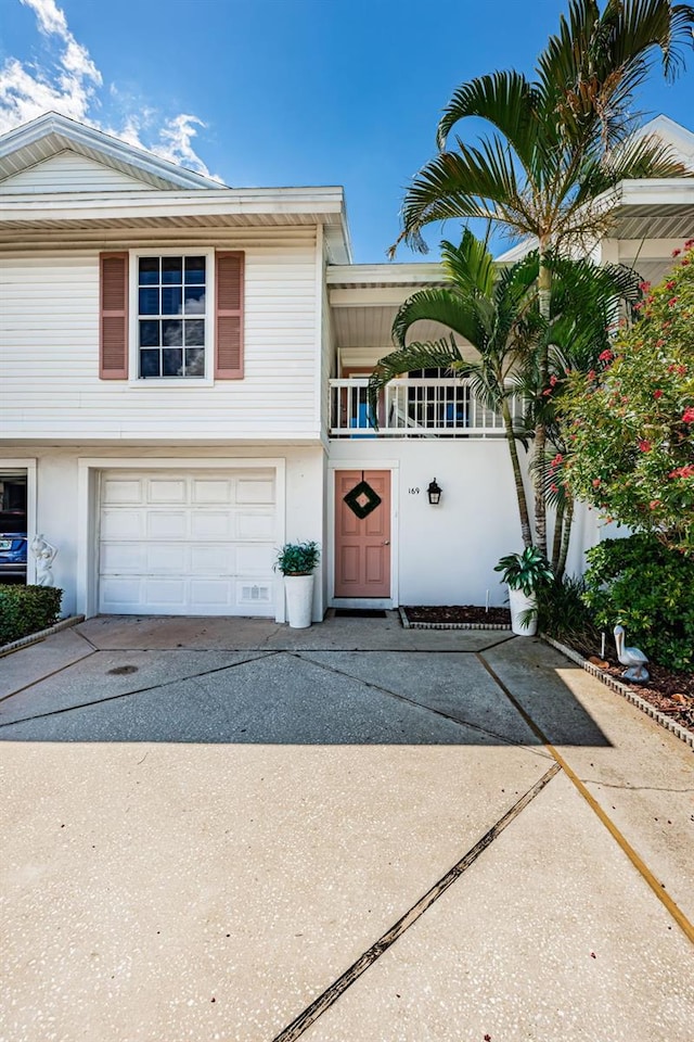 view of front of property featuring a garage