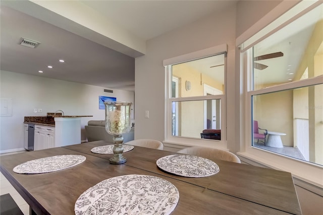 dining room with sink