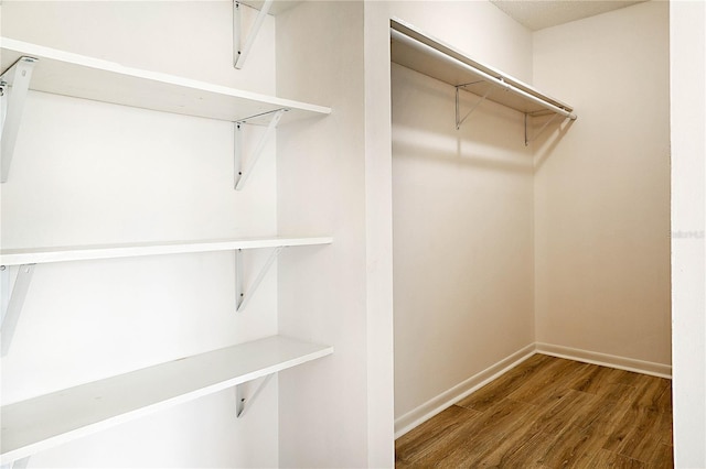 spacious closet featuring hardwood / wood-style floors