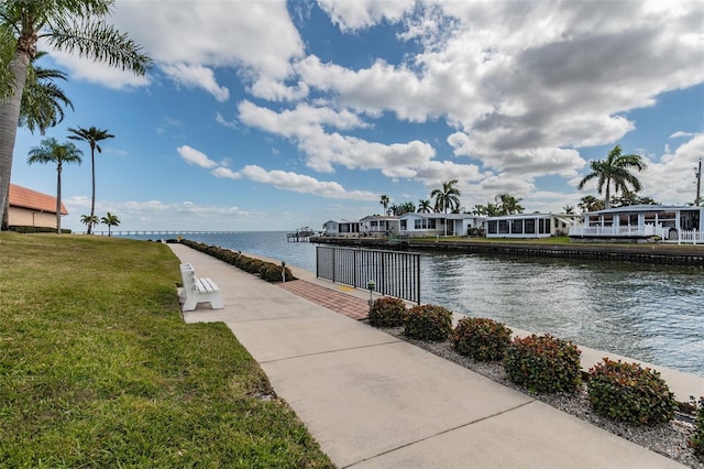 water view featuring a boat dock