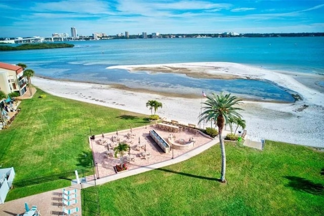 view of water feature featuring a view of the beach