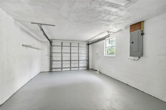 garage with electric panel