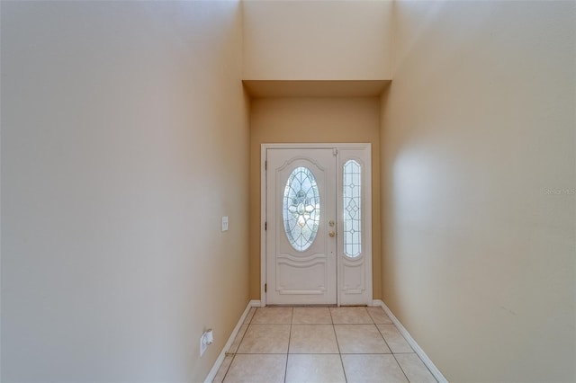 doorway featuring light tile patterned floors