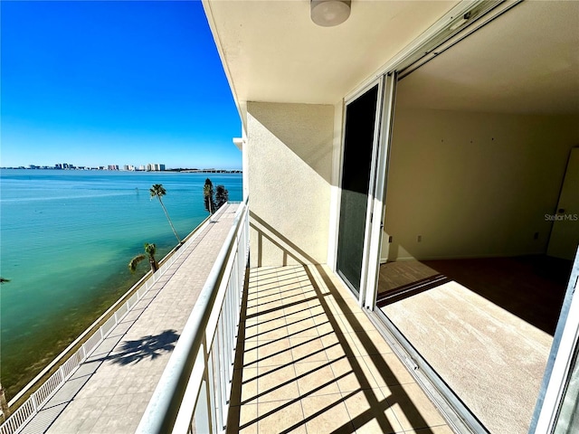 balcony with a water view