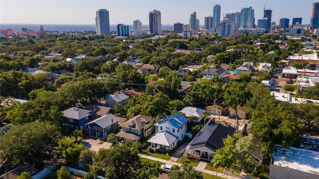 birds eye view of property with a view of city