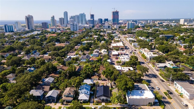 bird's eye view featuring a city view