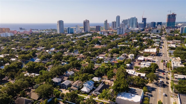 drone / aerial view featuring a view of city