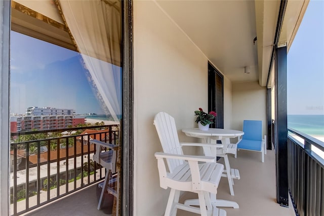 balcony with a water view