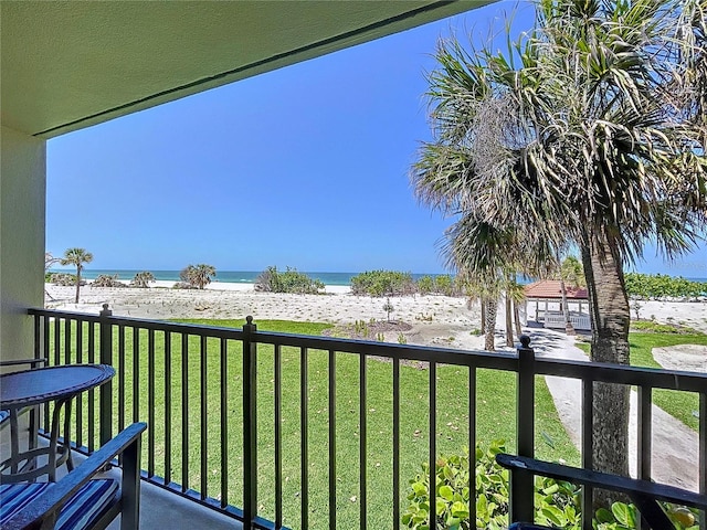 7532 Bayshore Dr Unit 205, Treasure Island, FL 33706 - balcony with view of water and beach