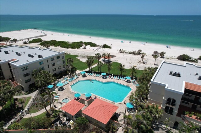 7532 Bayshore Dr Unit 205, Treasure Island, FL 33706 - aerial view of expansive coastline and a pool